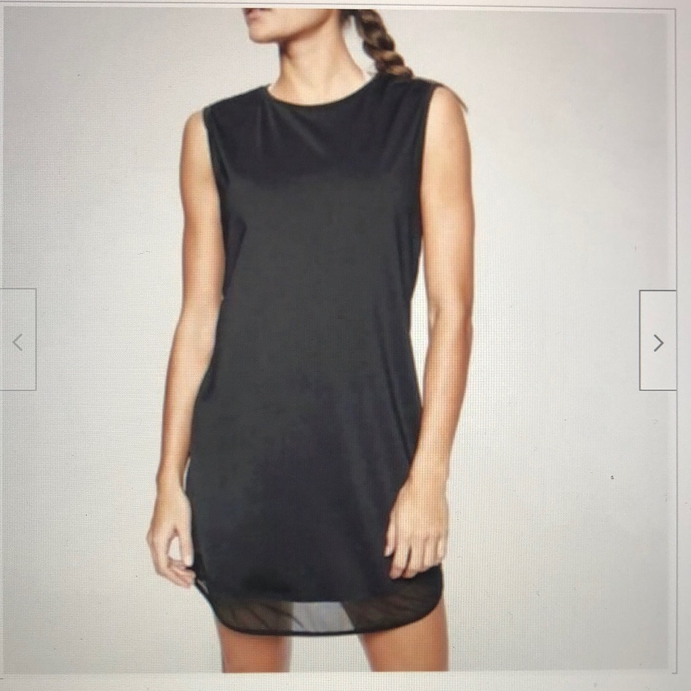 Athleta Black Sunlover UPF Stretch Mesh Trim Dress 1X